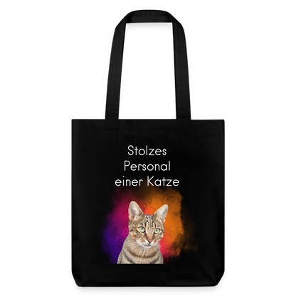 LiNBW. Stoffbeutel Stolzes Personal einer Katze - Schwarz