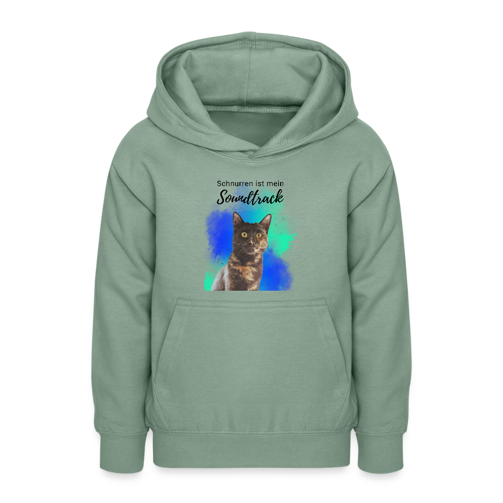 LiNBW. Teenager Hoodie Schnurren ist mein Soundtrack - Graugrün