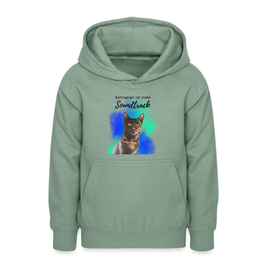 LiNBW. Teenager Hoodie Schnurren ist mein Soundtrack - Graugrün