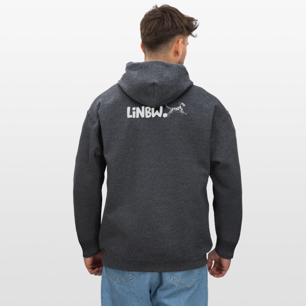 LiNBW. Männer & Frauen Hoodie Life is not just black and white - Dunkelgrau meliert