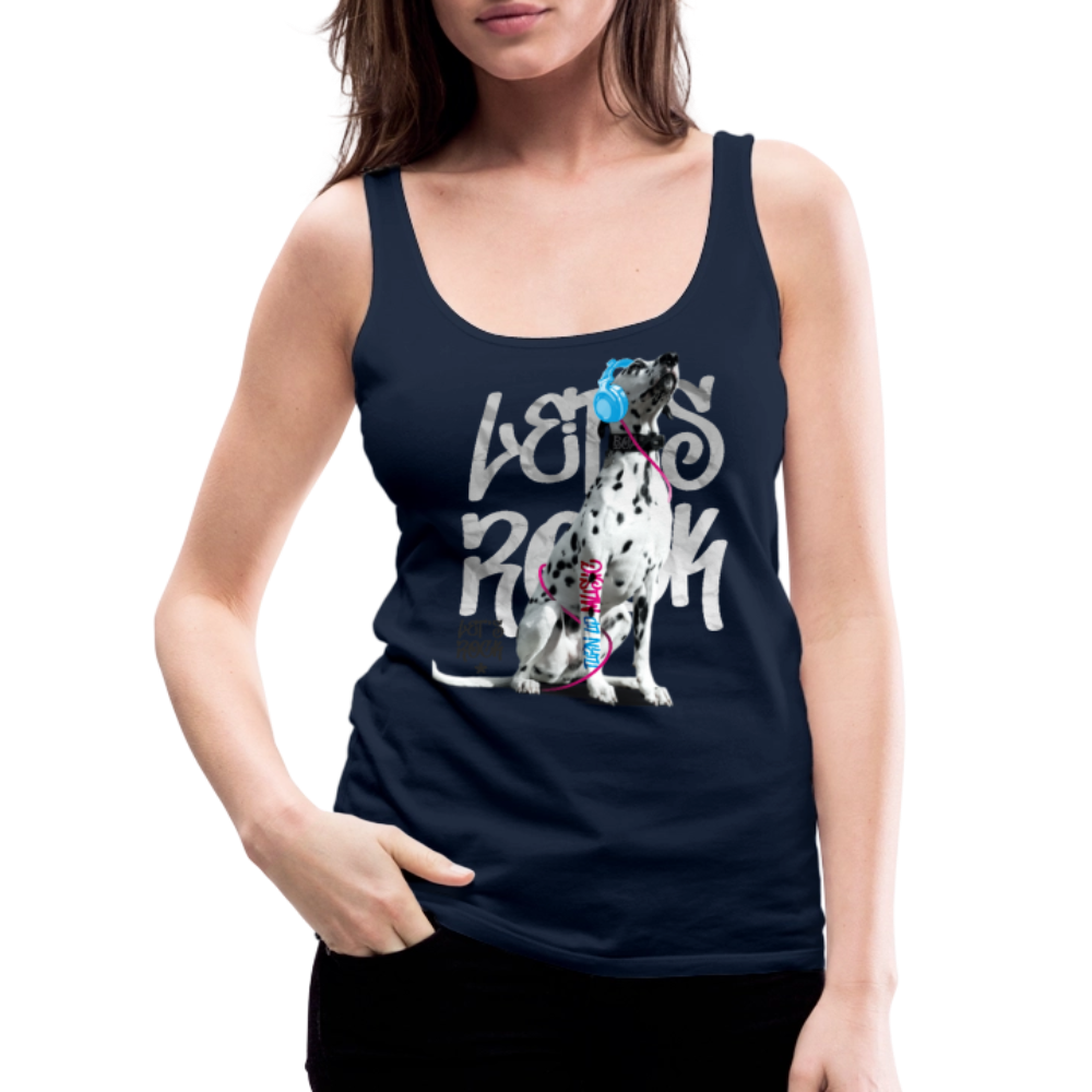 LiNBW. Frauen Tank-Top Dalmatiner Let's Rock - Navy