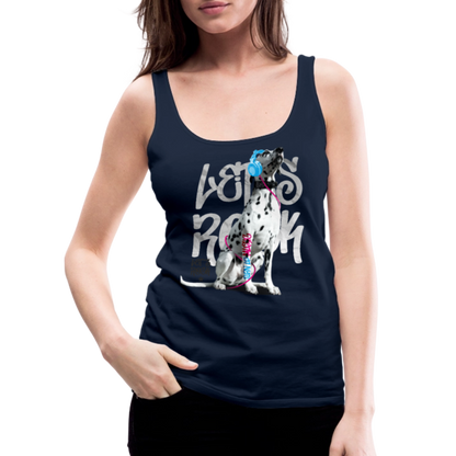 LiNBW. Frauen Tank-Top Dalmatiner Let's Rock - Navy