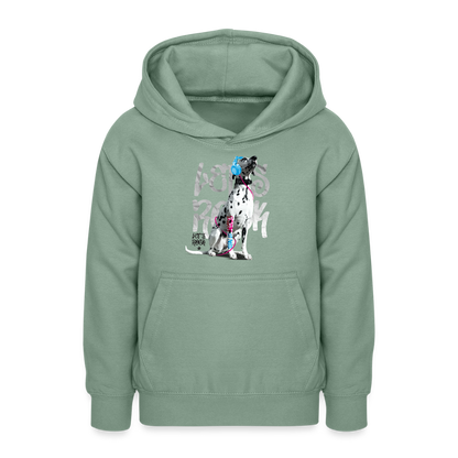 LiNBW. Teenager Hoodie Dalmatiner Let's Rock - Graugrün