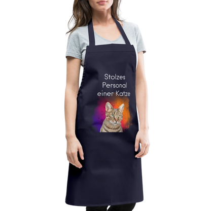 Kochschürze „Stolzes Personal einer Katze“ – Für wahre Katzenbedienstete - Navy