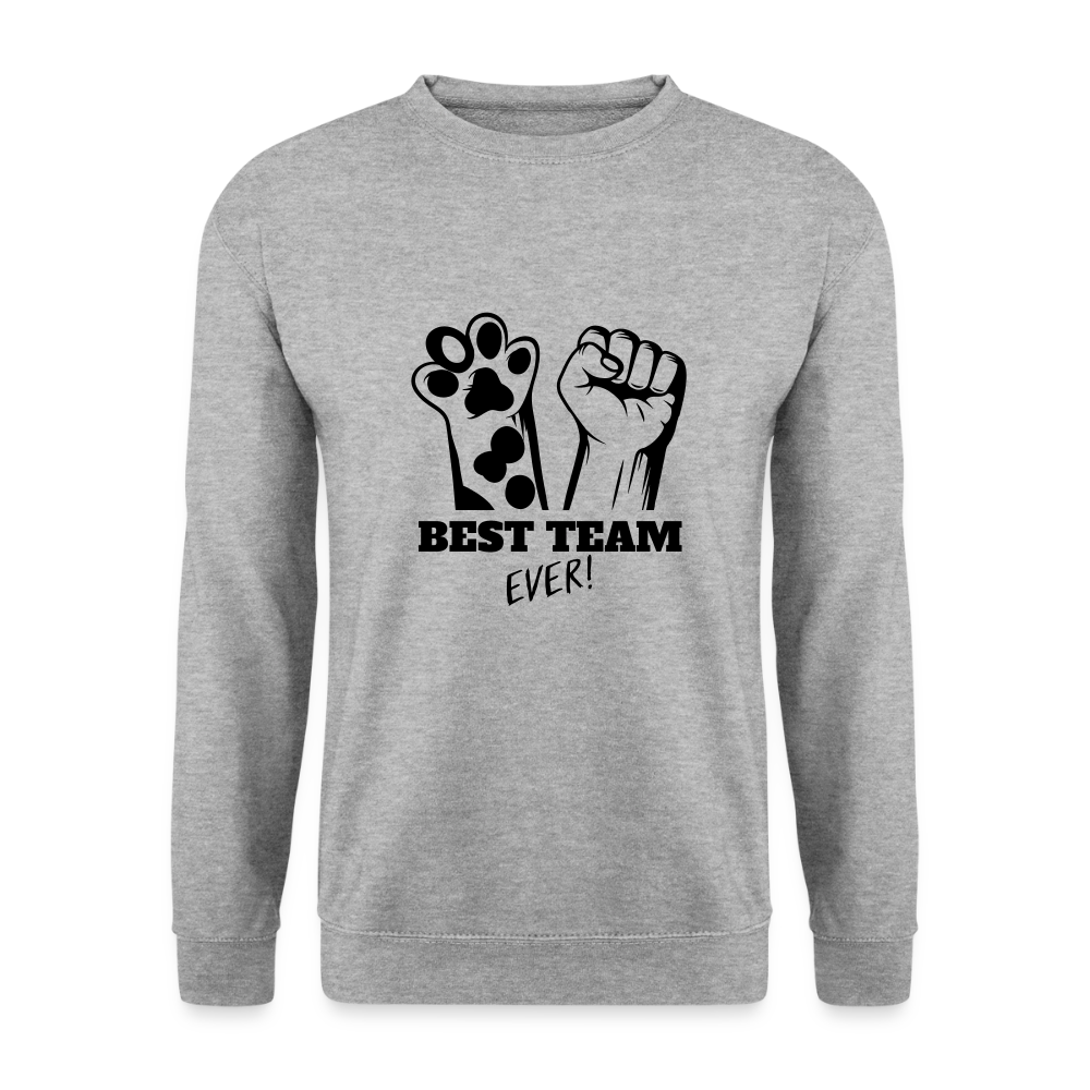 LiNBW. Männer Pullover Best Team Ever - Weißgrau meliert