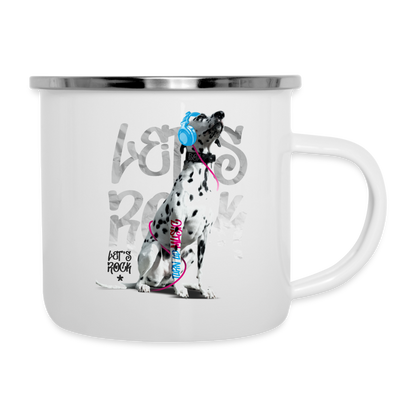 LiNBW. Emaille-Tasse Dalmatiner Let's Rock - Weiß