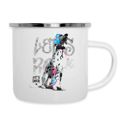 LiNBW. Emaille-Tasse Dalmatiner Let's Rock - Weiß