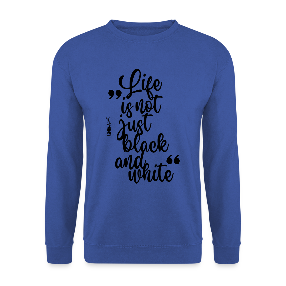 LiNBW. Männer Pullover Life is not just black and white - Royalblau