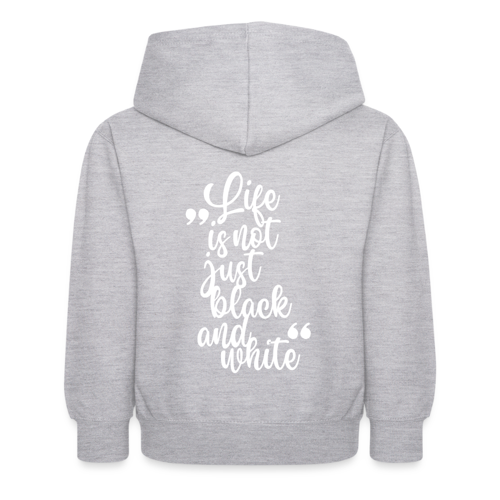 LiNBW. Kinder Hoodie Life is not just black and white - Hellgrau meliert