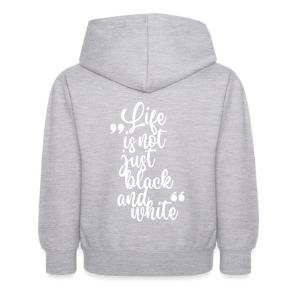 LiNBW. Kinder Hoodie Life is not just black and white - Hellgrau meliert