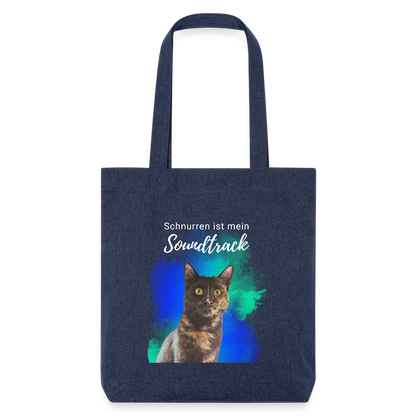 LiNBW. Stoffbeutel Schnurren ist mein Soundtrack - melange Blue