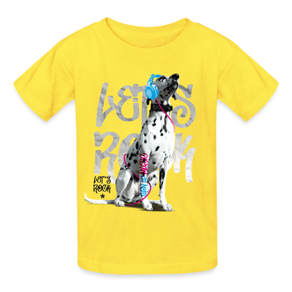 Kinder-T-Shirt – Let's Rock mit Dalmatiner | Musikfans aufgepasst! - Gelb
