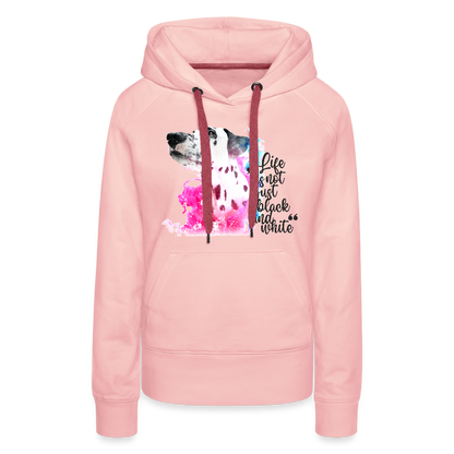 LiNBW. Frauen Hoodie Dalmatiner Life is not just black and white - Kristallrosa