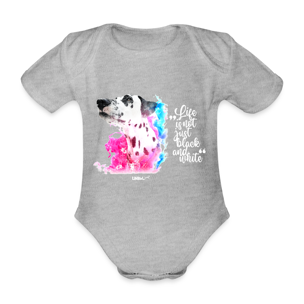 LiNBW. Body Kurzarm Dalmatiner Life is not just black and white - Grau meliert