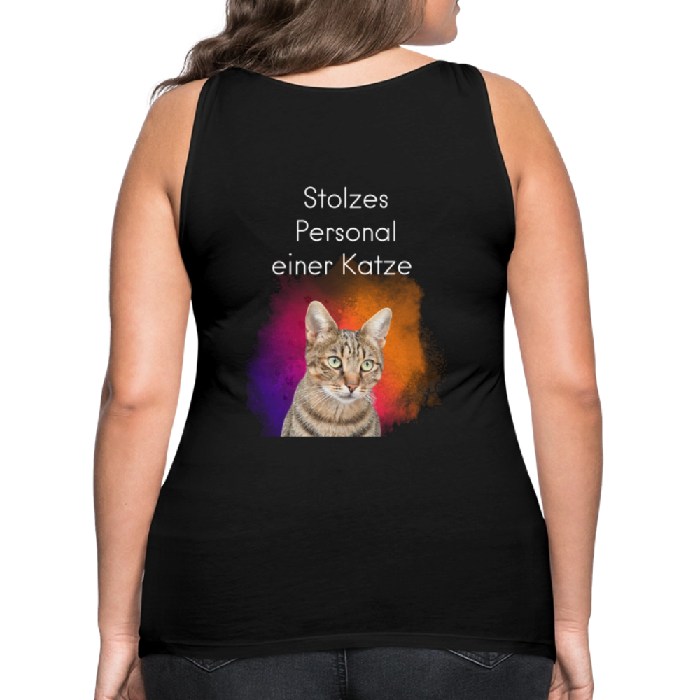 LiNBW. Frauen Tank-Top Stolzes Personal einer Katze - Schwarz