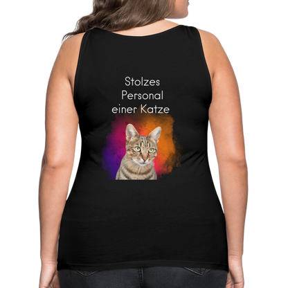 LiNBW. Frauen Tank-Top Stolzes Personal einer Katze - Schwarz