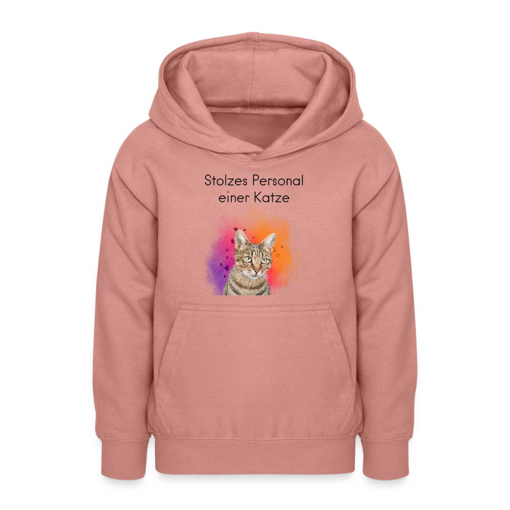 LiNBW. Teenager Hoodie Stolzes Personal einer Katze - Altrosa
