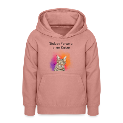 LiNBW. Teenager Hoodie Stolzes Personal einer Katze - Altrosa