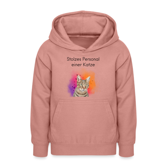 LiNBW. Teenager Hoodie Stolzes Personal einer Katze - Altrosa