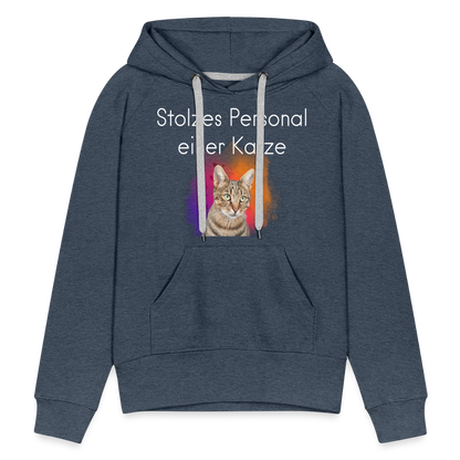 LiNBW.  Frauen Hoodie Stolzes Personal einer Katze - Jeansblau