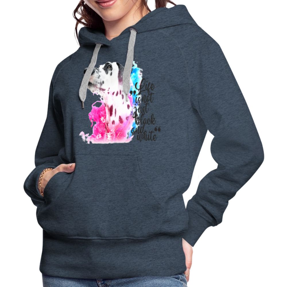 LiNBW. Frauen Hoodie Dalmatiner Life is not just black and white - Jeansblau