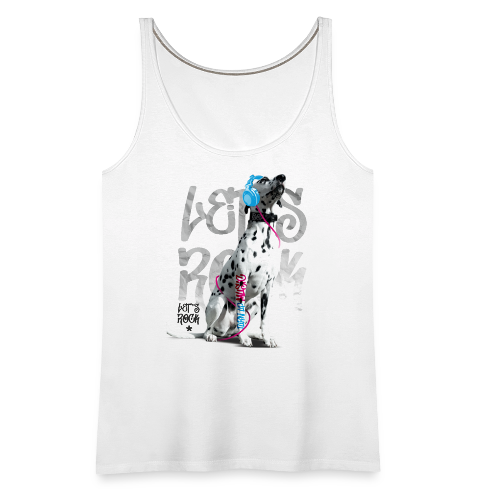 LiNBW. Frauen Tank-Top Dalmatiner Let's Rock - Weiß