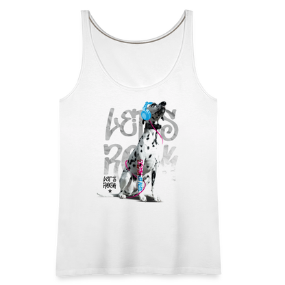 LiNBW. Frauen Tank-Top Dalmatiner Let's Rock - Weiß