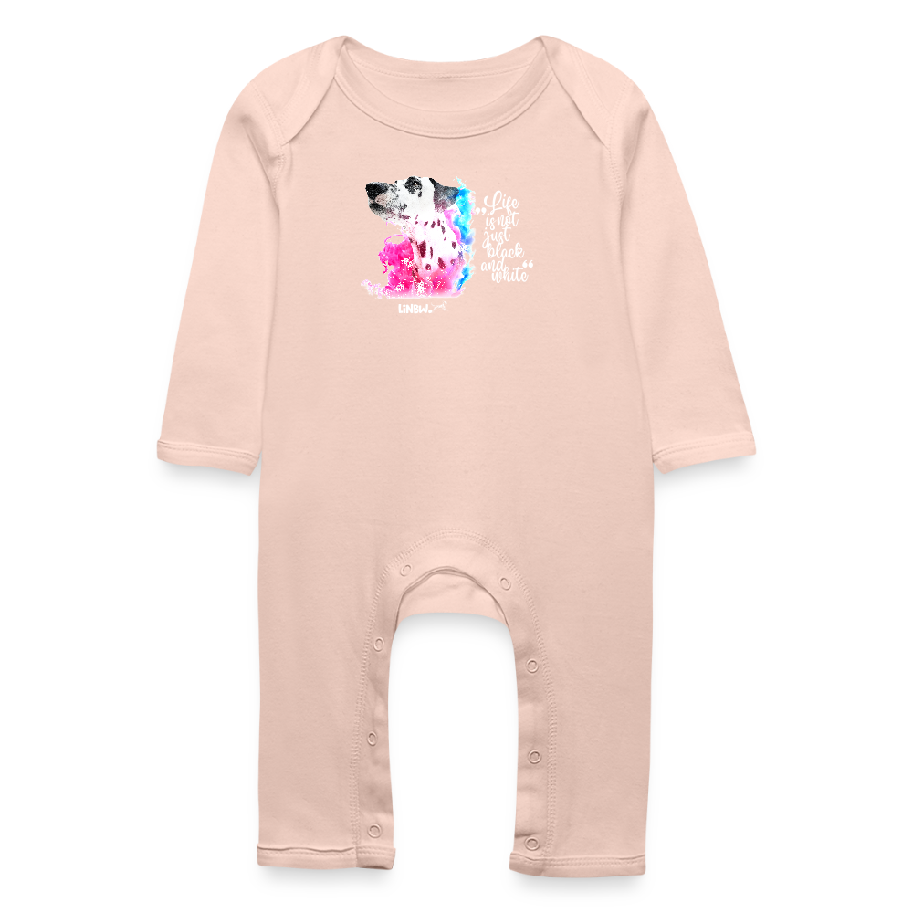 LiNBW. Baby Strampler Dalmatiner Life is not just black and white - Kristallrosa