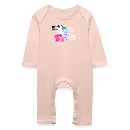 LiNBW. Baby Strampler Dalmatiner Life is not just black and white - Kristallrosa