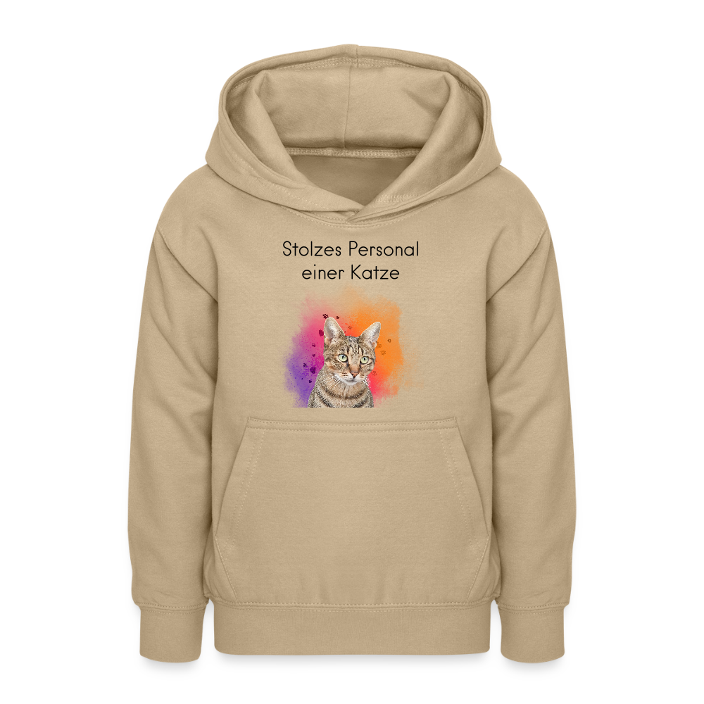 LiNBW. Teenager Hoodie Stolzes Personal einer Katze - Sand