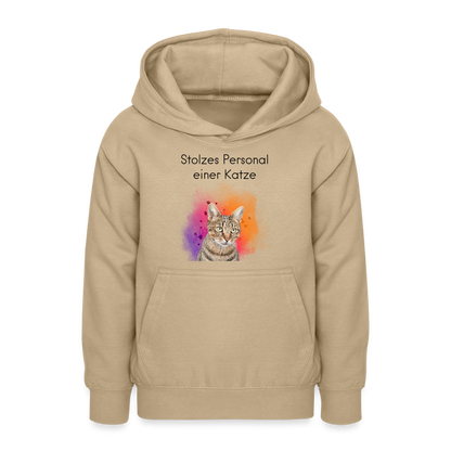 LiNBW. Teenager Hoodie Stolzes Personal einer Katze - Sand