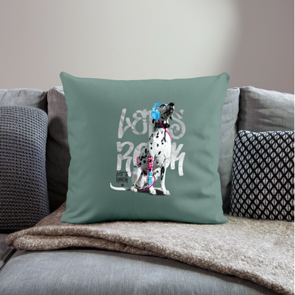 LiNBW. Kissen mit Füllung 45 x 45 cm Dalmatiner Let's Rock - Tanngrün