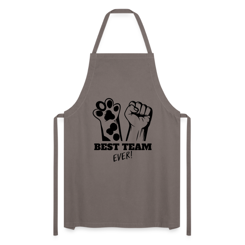 Kochschürze „Best Team Ever!“ – Mensch & Tier, unschlagbar vereint - Grau