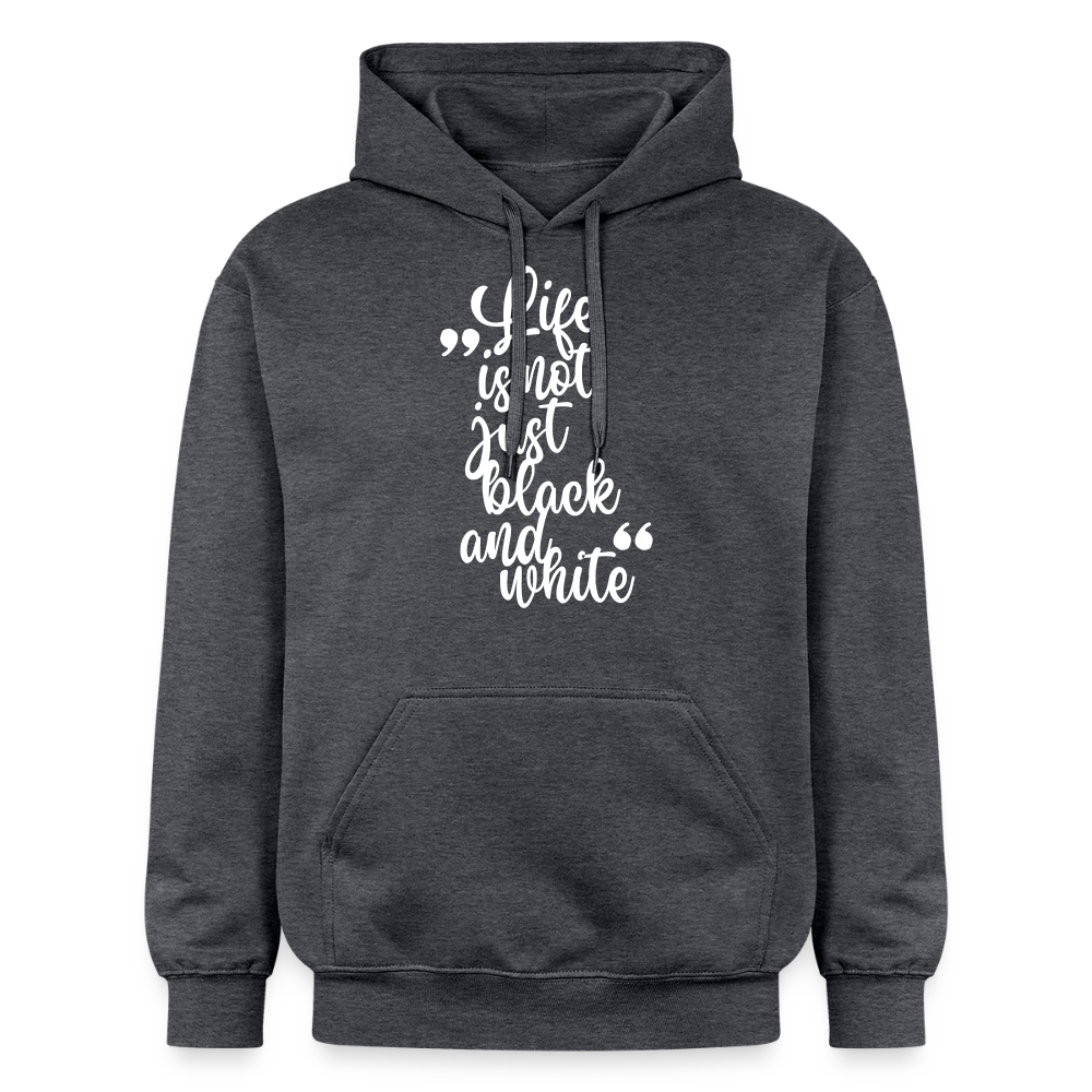 LiNBW. Männer & Frauen Hoodie Life is not just black and white - Dunkelgrau meliert