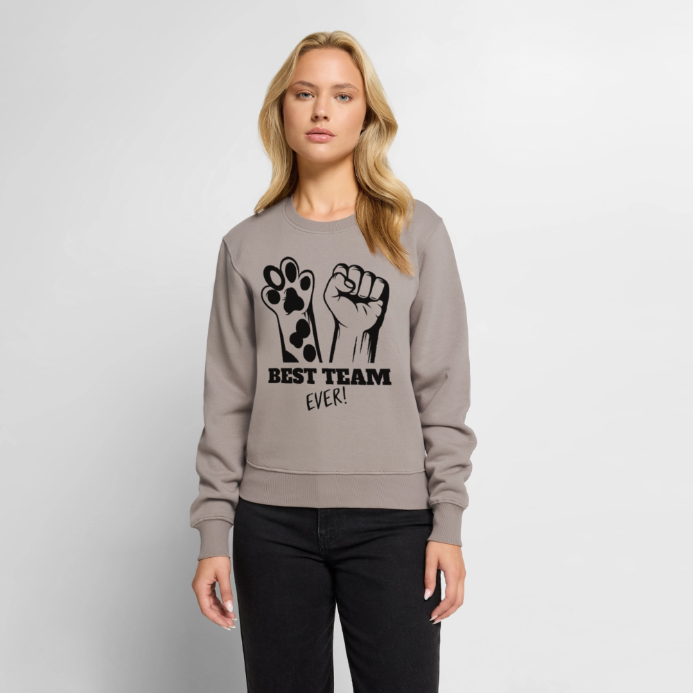 Damen Pullover „Best Team Ever“ –  für wahre Freundschaft 🐾✊ - Taupe