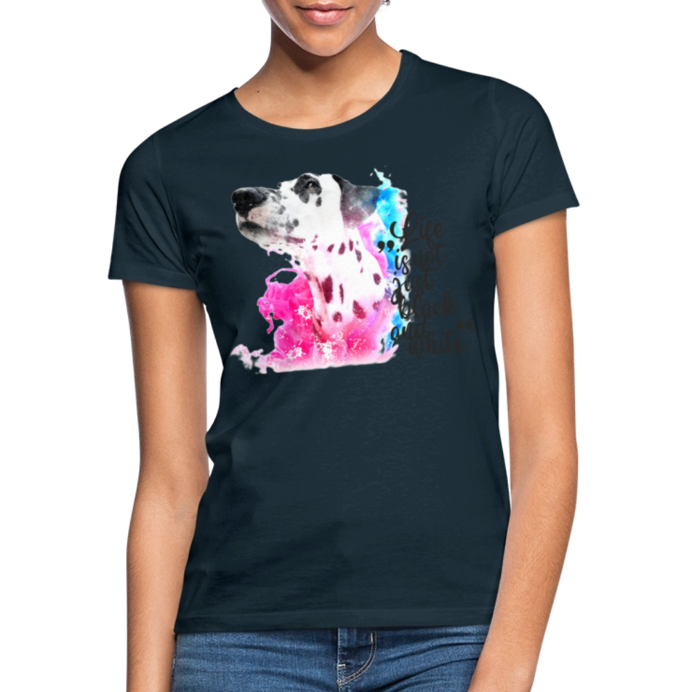 LiNBW. Frauen T-Shirt Dalmatiner Life is not just black and white - Navy