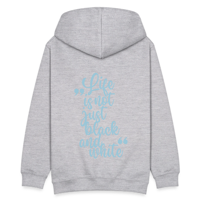 LiNBW. Kinder Hoodie Life is not just black and white - Hellgrau meliert