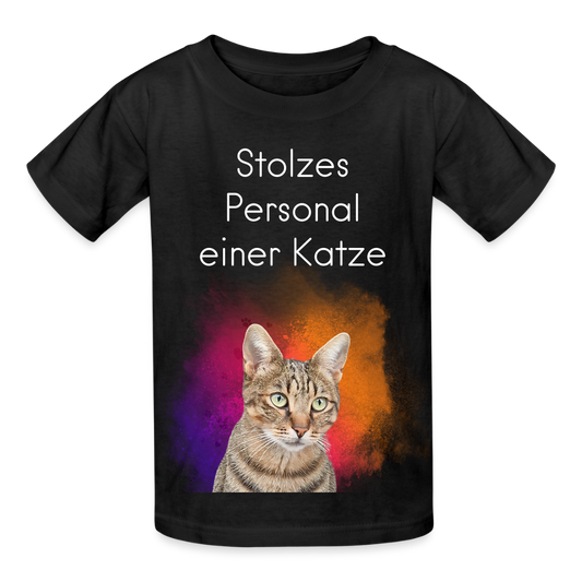 Kinder-T-Shirt – Stolzes Personal einer Katze | Für Mini-Katzenfans - Schwarz