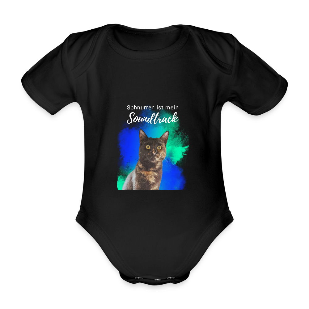 LiNBW. Body Kurzarm Schnurren ist mein Soundtrack - Schwarz