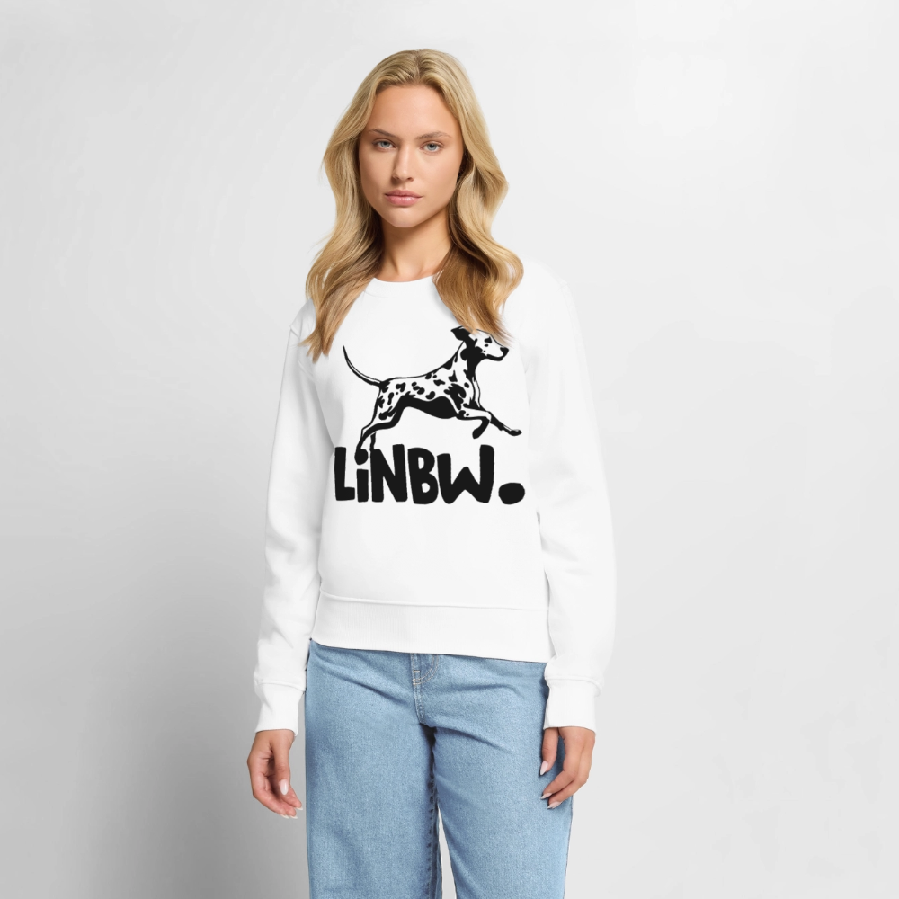 Damen Pullover „LINBW Logo“ – Dalmatiner Design – schwarzer Print 🐾🖤 - Weiß