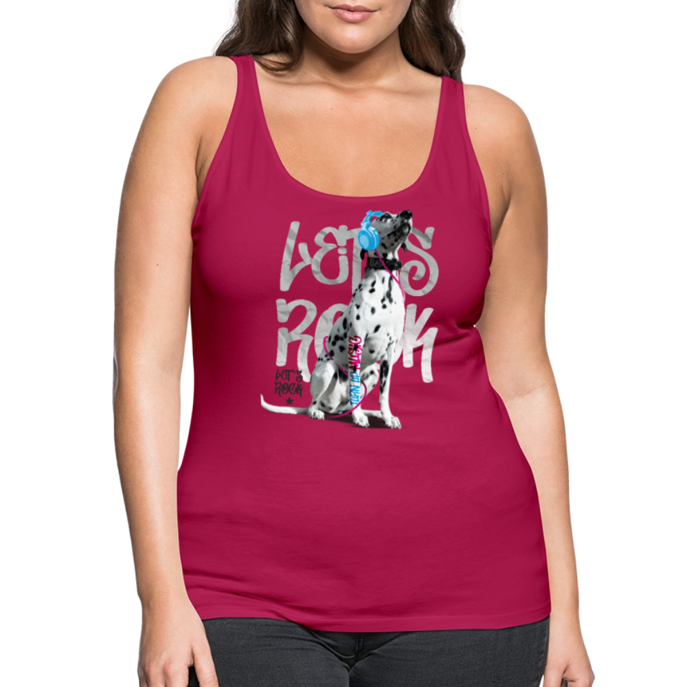 LiNBW. Frauen Tank-Top Dalmatiner Let's Rock - dunkles Pink