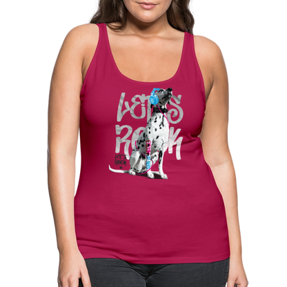 LiNBW. Frauen Tank-Top Dalmatiner Let's Rock - dunkles Pink