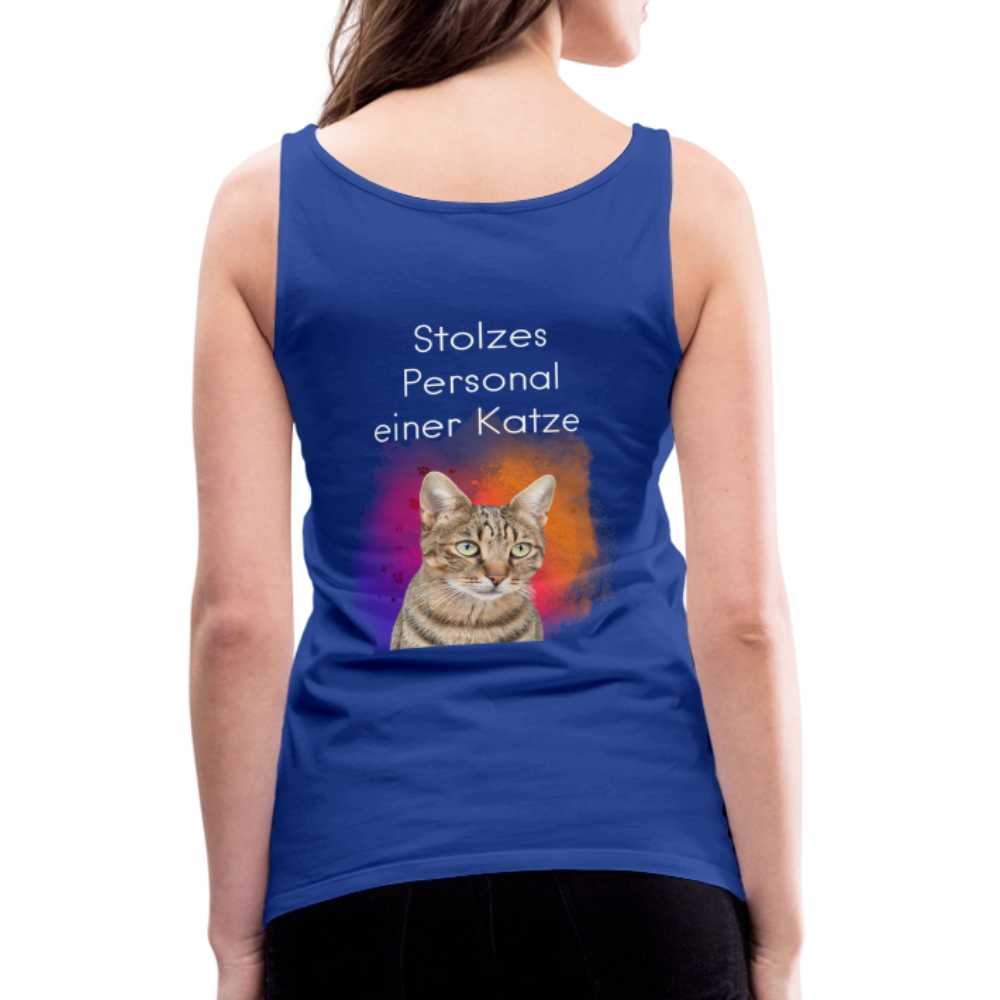 LiNBW. Frauen Tank-Top Stolzes Personal einer Katze - Königsblau