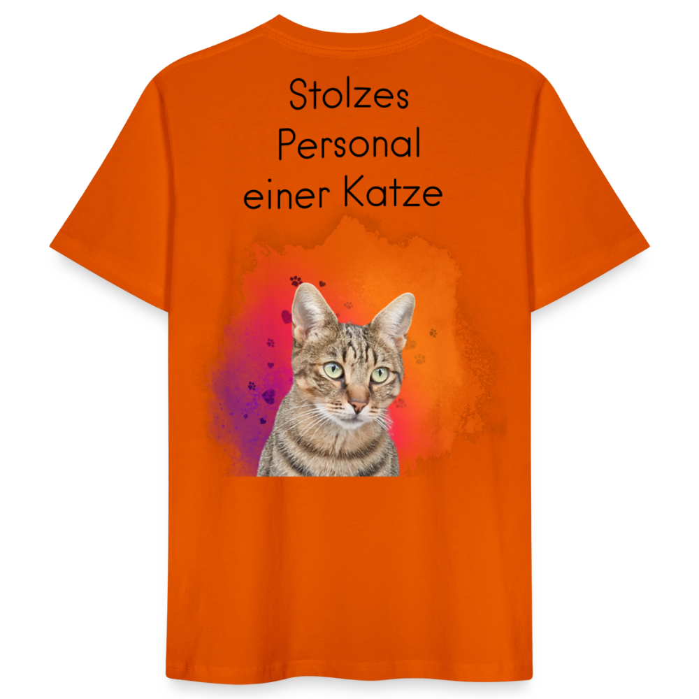 LiNBW. Männer T-Shirt Stolzes Personal einer Katze - Tieforange