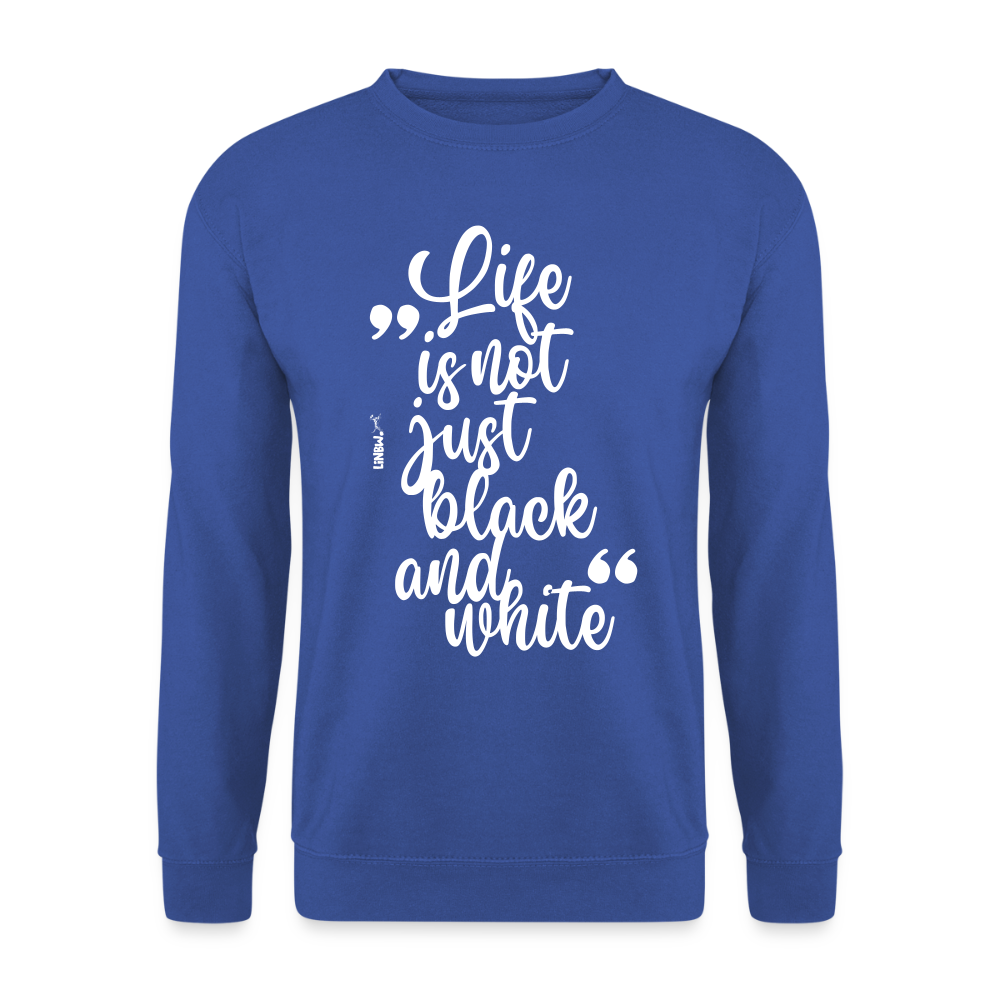 LiNBW. Männer Pullover Life is not just black and white - Royalblau