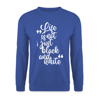 LiNBW. Männer Pullover Life is not just black and white - Royalblau