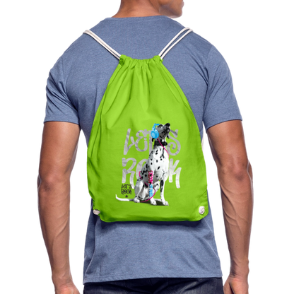 LiNBW. Turnbeutel Dalmatiner Let´s Rock - Neongrün