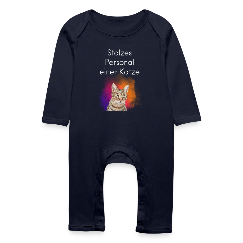 LiNBW. Baby Strampler Stolzes Personal einer Katze - Navy