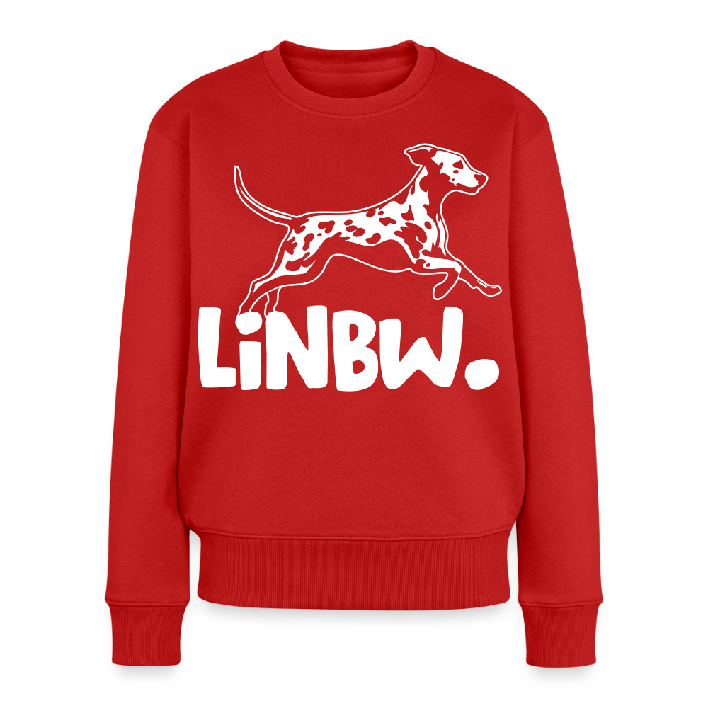 Damen Pullover „LINBW Logo“ – Dalmatiner Design – weißer Print 🐾🤍 - Rot