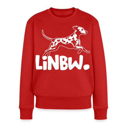Damen Pullover „LINBW Logo“ – Dalmatiner Design – weißer Print 🐾🤍 - Rot